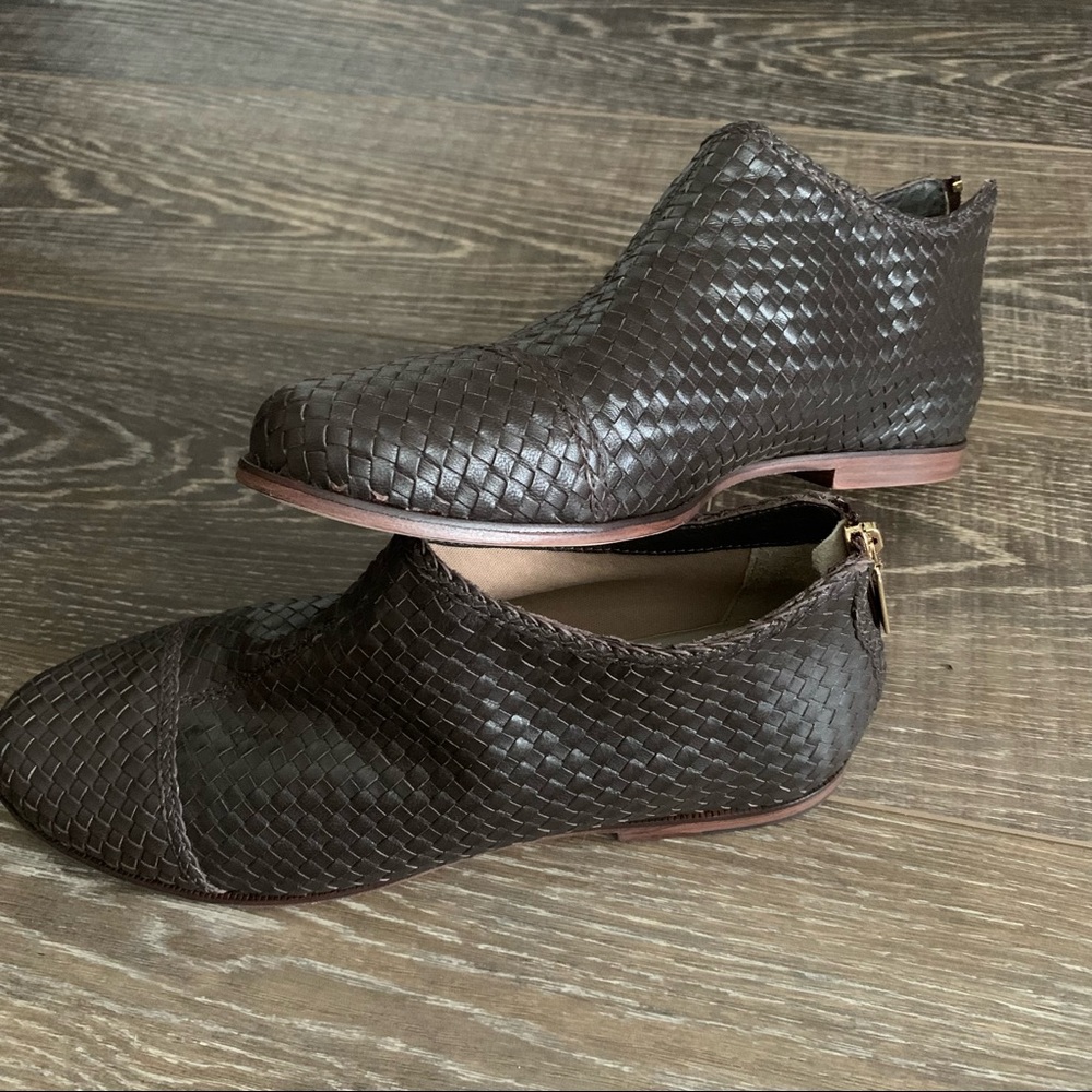Anthropologie- Tessia Bootie by Guilhermina Woven Ankle Boots